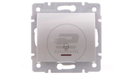 LOGI Łącznik zwierny dzwonek z LED śrubowy 10AX 250V srebrny 021080143 25194