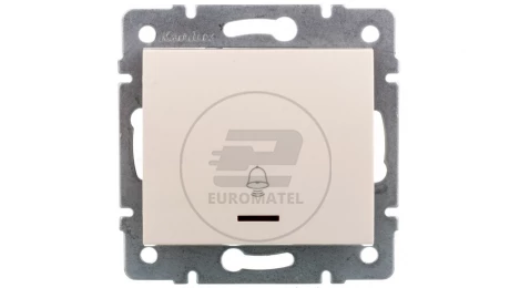 LOGI Łącznik zwierny dzwonek z LED śrubowy 10AX 250V kremowy 021080103 25135