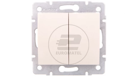 LOGI Łącznik dwugrupowy świecznikowy śrubowy 10AX 250V kremowy 021010103 25126