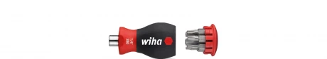 Wiha Magnetyczny wkrętak z magazynkiem bitów TORX z 6 bitami, Stubby, 1/4 380103 33743