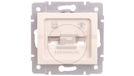 LOGI Gniazdo teleinformatyczne (RJ45 Cat 6+RJ11) kremowe 021440003 25172