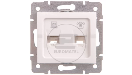 LOGI Gniazdo teleinformatyczne (RJ45 Cat 6+RJ11) białe 021440002 25113