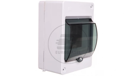 Rozdzielnica modułowa 1x4 natynkowa IP30 MINI S-4 zacisk PE+N z pokrywą dymną 2304-11