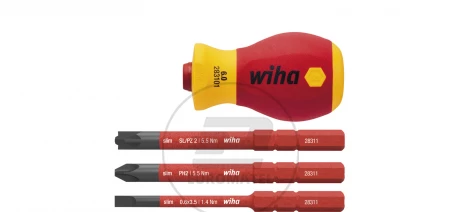 Wiha Wkrętak z uchwytem na bity zestaw SoftFinish electric slimVario Stubby 4-cz. SB28310101 41230
