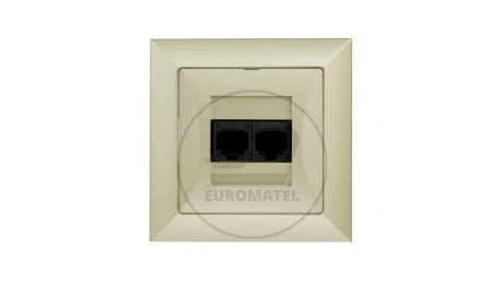 OPAL Gniazdo komputerowe podwójne 2xRJ45 kat.6 krone LSA+ metalizowany piaskowy GTO - 22Op/6