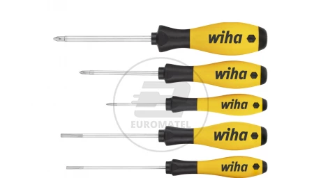 Wiha Zestaw Wkrętaków SoftFinish płaski, Phillips 5-cz. 302ESDHK501 27252