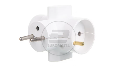 Rozgałeźnik wtyczkowy 2x2P+Z +2xEuro biały R-46