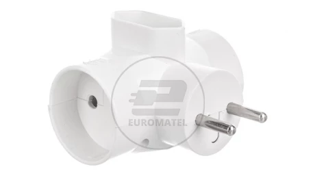 Rozgałeźnik wtyczkowy 2x2P +1xEuro biały R-20