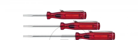 Wiha Wkrętak mały płaski przeźroczysto-czerwony, z klipsem do przypinania 3,0 mm x 80 mm 5003 01539