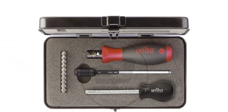 Wiha Wkrętak dynamometryczny TorgueVario-S electric w zestawie TORX, TORX PLUS 13-cz. z regulowanym momentem dokręcania w kaseci