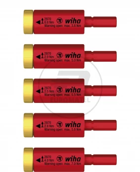 Wiha Zestaw adapterów dynamometrycznych easyTorque electric slimBit i uchwytem SlimVario, 5-cz. w opakowaniu blistrowym 29701S5
