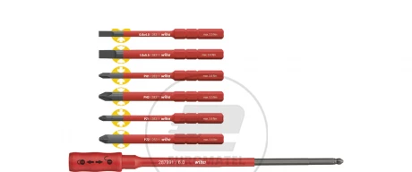 Zestaw 6 wkrętaków izolowanych 1000V z uchwytem do wymiennej rękojeści slimTorque 2879B7 36079