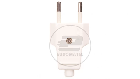 Wtyczka płaska 10A b/u 250V biała WT-1001 (ZN-11 2,5A)