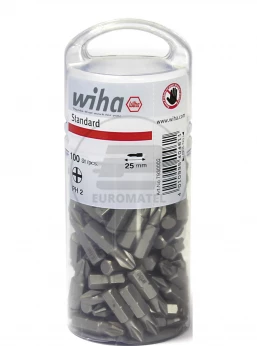 Wiha Bit Standard 25 mm Phillips (PH2) 100-cz. 1/4 w dużym opakowaniu 7930002 40461