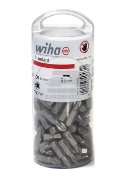 Wiha Zestaw bitów Standard 25 mm TORX (T30) 100-cz. 1/4 w dużym opakowaniu 7930011 40465
