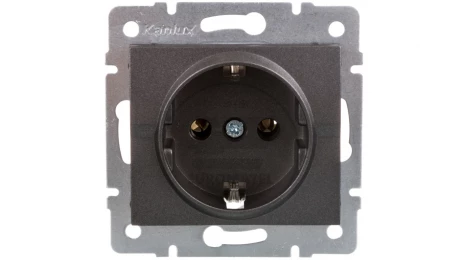 LOGI Gniazdo pojedyncze Schuko śrubowy Grafit 16A 250V 021220141 25263