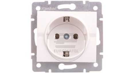 LOGI Gniazdo pojedyncze Schuko śrubowy Biały 16A 250V 021220102 25085