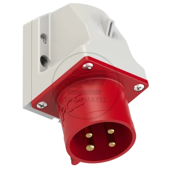 Wtyczka odbiornikowa 32A 4P 400V czerwona IP44 524-6