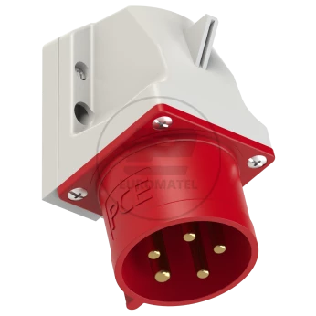 Wtyczka odbiornikowa 32A 5P 400V czerwona IP44 525-6