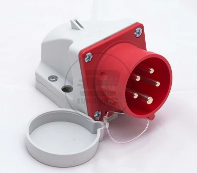 Wtyczka odbiornikowa z zatyczką 32A 5P 400V czerwona IP44 525-6t