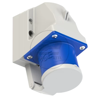 Wtyczka odbiornikowa z klapką 32A 3P 230V niebieska IP44 523-6d