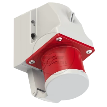 Wtyczka odbiornikowa z klapką 32A 4P 400V czerwona IP44 524-6d