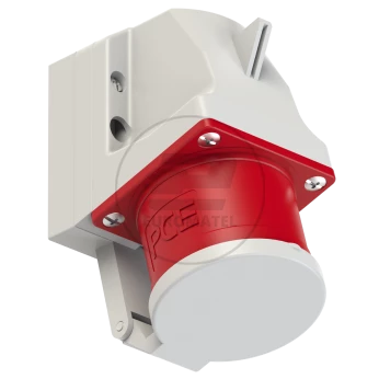 Wtyczka odbiornikowa z klapką 32A 5P 400V czerwona IP44 525-6d