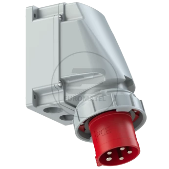 Wtyczka odbiornikowa 63A 5P 400V czerwona IP67 POWER TWIST 535-6