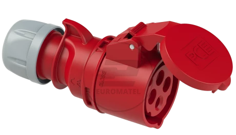 Gniazdo przenośne 16A 4P 400V czerwone IP44 SHARK 214-6