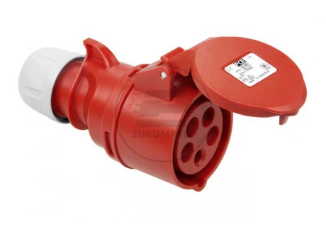 Gniazdo przenośne 32A 5P 400V czerwone IP44 SHARK 225-6