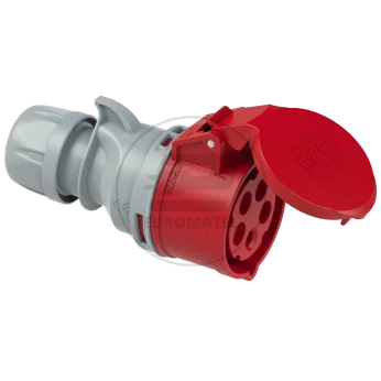 Gniazda przenośne 32A 5P 400V czerwone IP44 TURBO SHARK 225-6TT