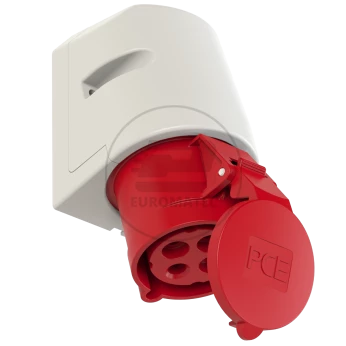 Gniazdo stałe 32A 4P 400V czerwone IP44 124-6