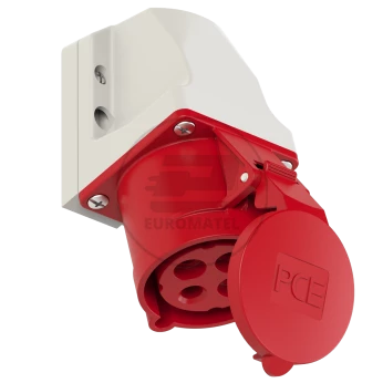 Gniazdo stałe 32A 4P 400V czerwone IP44 /mała obudowa/ 124-6k