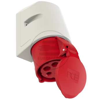 Gniazdo stałe 32A 5P 400V czerwone IP44 125-6