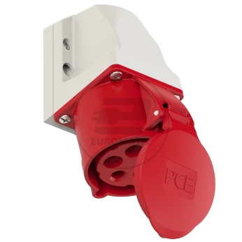 Gniazdo stałe 32A 5P 400V czerwone IP44 /mała obudowa/ 125-6k