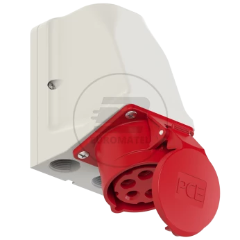 Gniazdo KOMBI z rozłącznikiem 0-1 M25 16A 5P 400V czerwone IP44 915-6w