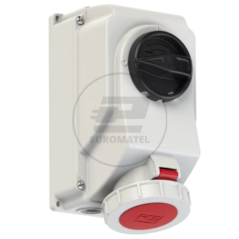Gniazdo stałe z wyłącznikiem 0-1 duże 32A 5P 400V IP67 /blokada mechaniczna/ 75252-6