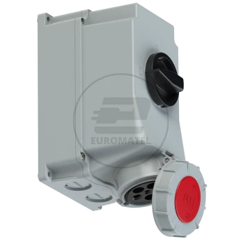 Gniazdo stałe z wyłącznikiem 0-1 duże 63A 5P 400V IP67 /blokada mechaniczna/ 75352-6
