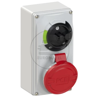 Gniazdo stałe z wyłącznikiem 0-1 małe 16A 5P 400V IP44 /blokada mechaniczna/ 6115-6
