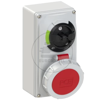 Gniazdo stałe z wyłącznikiem 0-1 małe 16A 5P 400V IP67 /blokada mechaniczna/ 61152-6