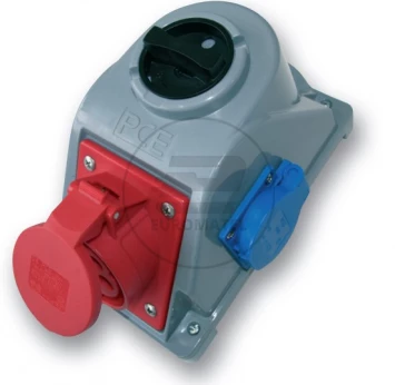 Gniazdo stałe z wyłącznikiem 0-1 16A 5P 400V + 2x 2P+Z 230V IP44 COMBO-POL 96061542W