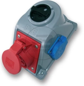 Gniazdo stałe z wyłącznikiem L-0-P 16A 5P 400V + 2P+Z 230V IP44 COMBO-POL 960615411W