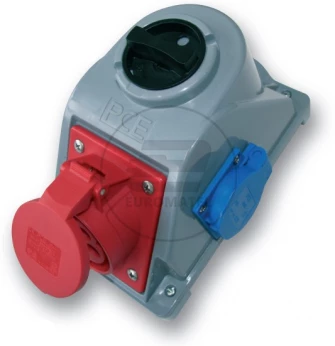 Gniazdo stałe z wyłącznikiem 0-1 32A 5P 400V + 2x2P+Z 230V IP44 COMBO-POL 96062542W