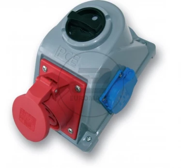 Gniazdo stałe z wyłącznikiem L-0-P 32A 5P 400V + 2P+Z 230V IP44 COMBO-POL 960625411W