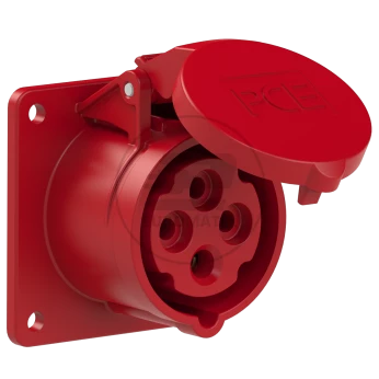 Gniazdo tablicowe 16A 3P 400V /75x75/ czerwone IP44 TWIST 314-6f7