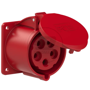 Gniazdo tablicowe 32A 5P 400V /75x75/ czerwone IP44 TWIST 325-6f7