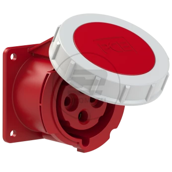 Gniazdo tablicowe 32A 4P 400V /75x75/ czerwone IP67 POWER TWIST 3242-6
