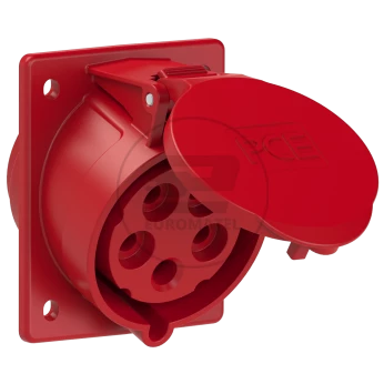 Gniazdo tablicowe skośne 32A 5P 400V /80x97/ czerwone IP44 TWIST 425-6