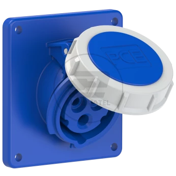 Gniazdo tablicowe skośne 16A 3P 230V /80x97/ niebieskie IP67 POWER TWIST 4132-6