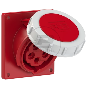 Gniazdo tablicowe skośne 16A 5P 400V /80x97/ czerwone IP67 POWER TWIST 4152-6